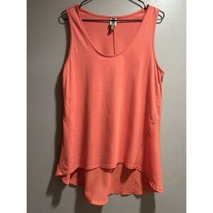 XCVI Womens Size M Coral High Low Sleeveless Cotton Long Tank Top Beach Vacation